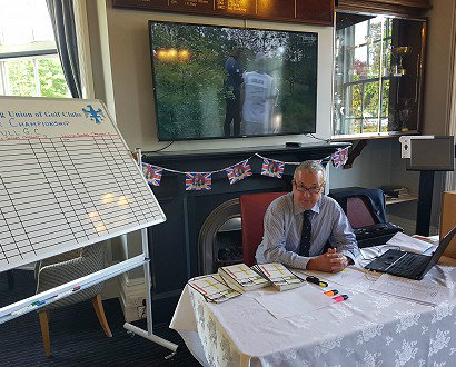 Union Secretary John Illingworth in his counting house Seniors Open at Hull 2018